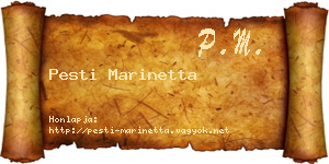 Pesti Marinetta névjegykártya